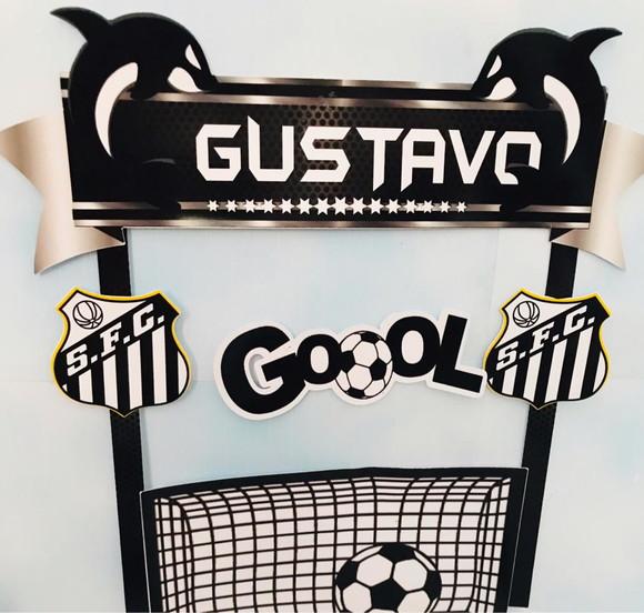 Arquivo Silhouette Topo De Bolo Futebol Sant0s