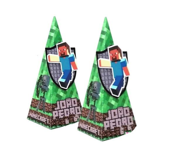Arquivo Silhouette Caixa Cone Piramide Minecraft