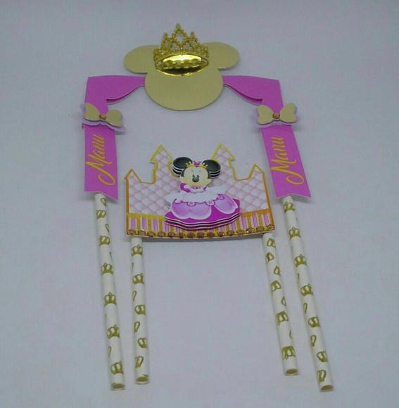 Arquivo Studio Topo De Bolo Minnie Rosa Realeza