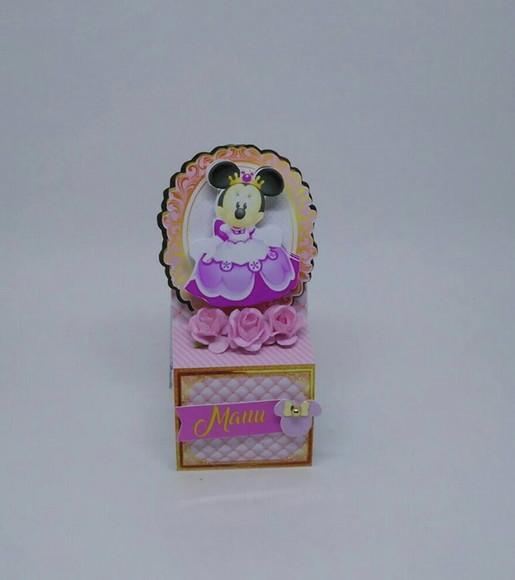 Arquivo Studio Caixa Acrilica Minnie Rosa Realeza