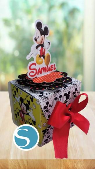 Arquivo Silhouette Caixinha Cubo Mickey