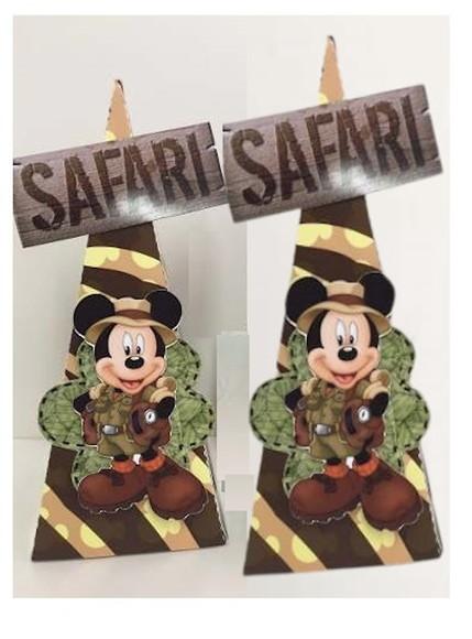Arquivo Silhouette Caixa Cone Pirâmide Mickey Safari
