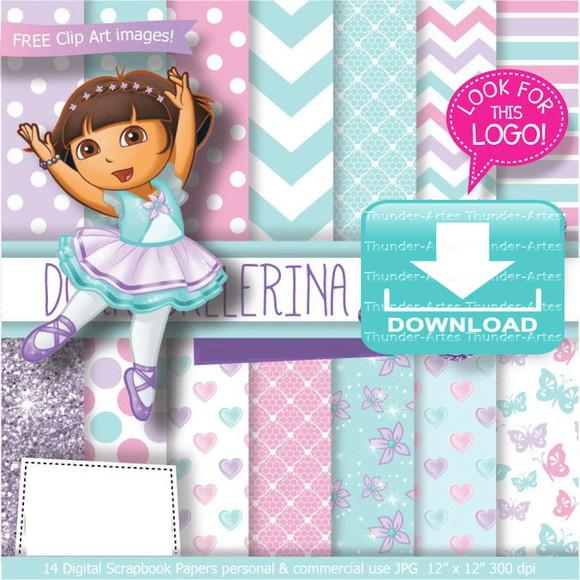 Kit Digital Papel - Dora Bailarina