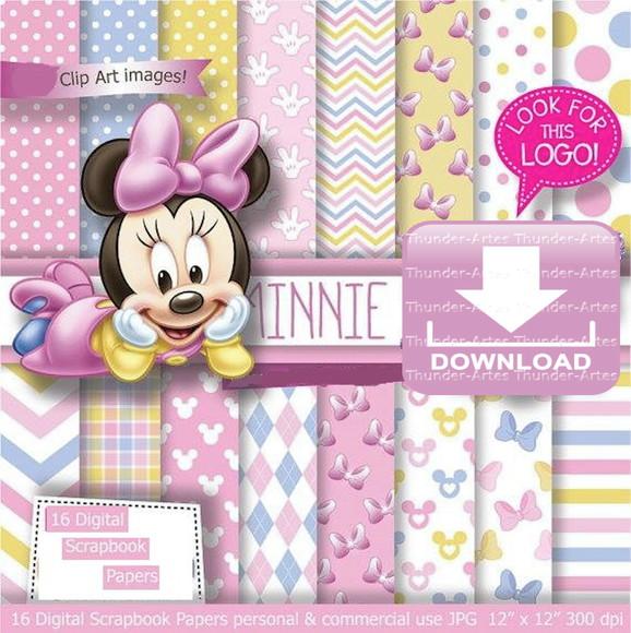 Kit Digital Papel - Minnie Bebê