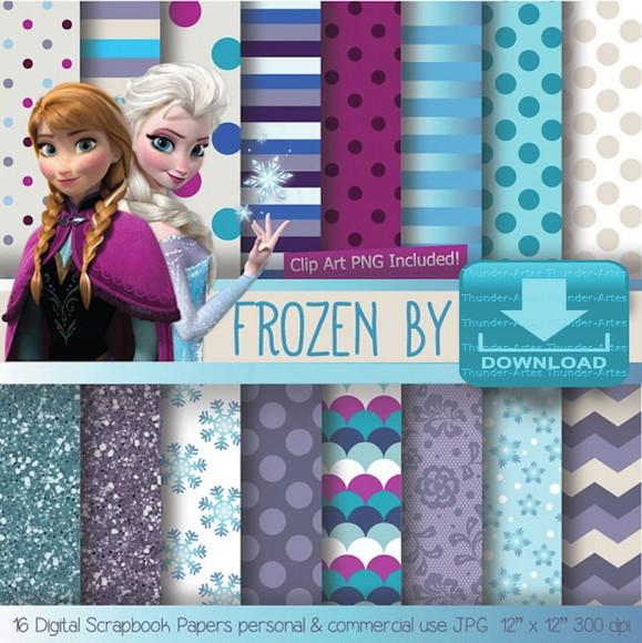 Kit Digital Papel - Frozen