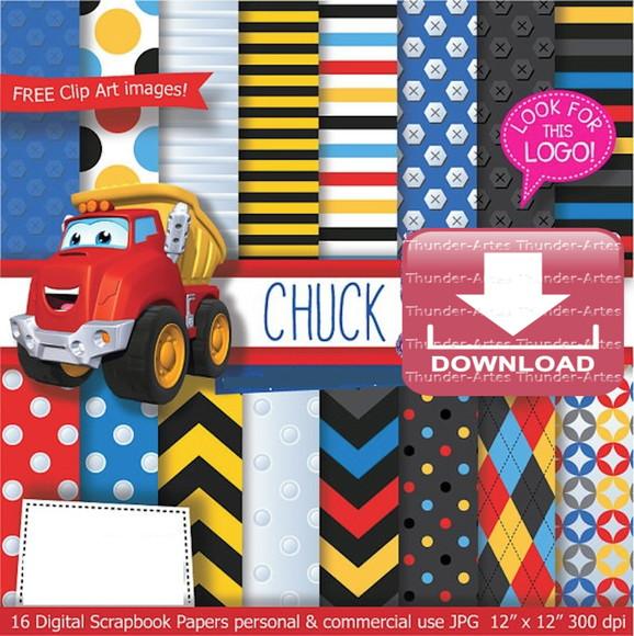 Kit Papel Digital Chuck Carros
