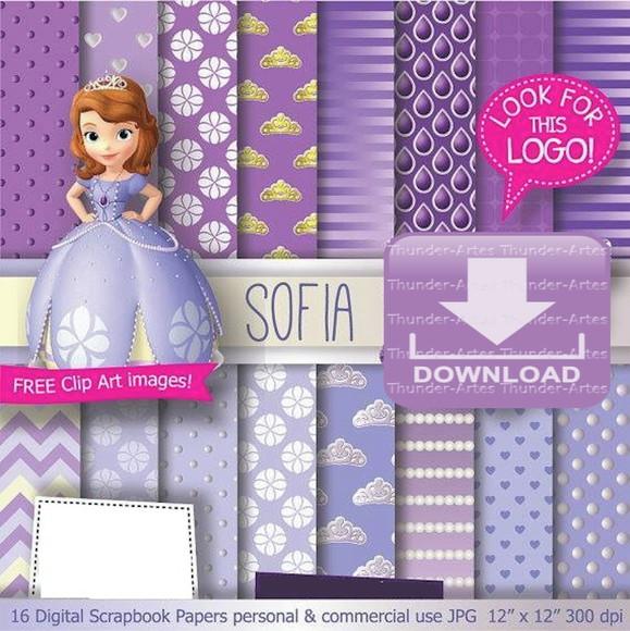 Kit Papel Digital Princesa Sofia
