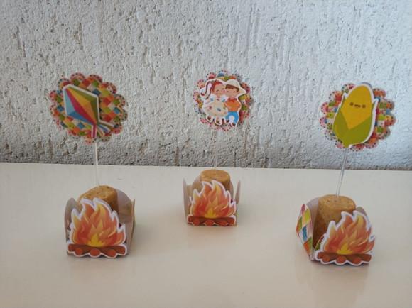 Arquivo Silhouette Forminha Toppers Festa junina infantil