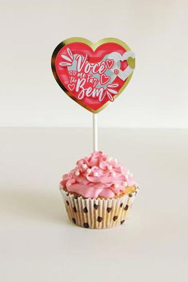 Arquivo Silhouette Topo Cupcake e Bolo Coração Namorados