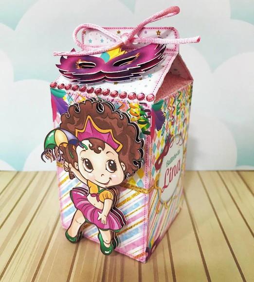 Arquivo Silhouette Caixa Milk Festinha Meninas Carnaval