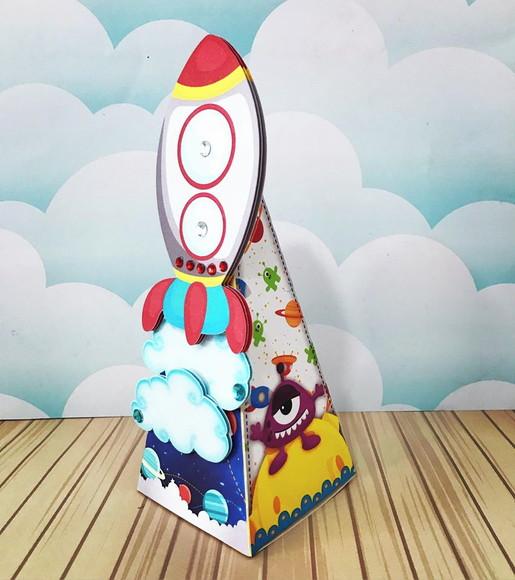 Arquivo Silhouette Caixa Cone Festinha Astronauta