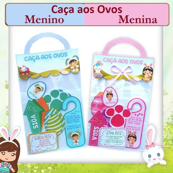 Arquivo de Corte Caça Ovos Menina e Menino 2