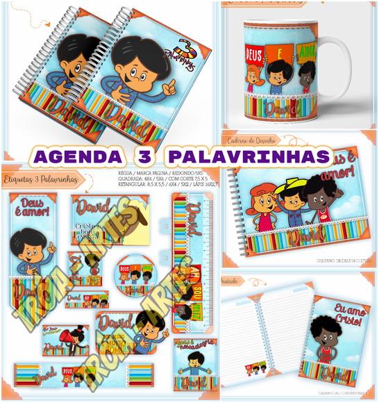 Arquivo Silhouette Kit Etiqueta e Agenda 3 Palavrinhas