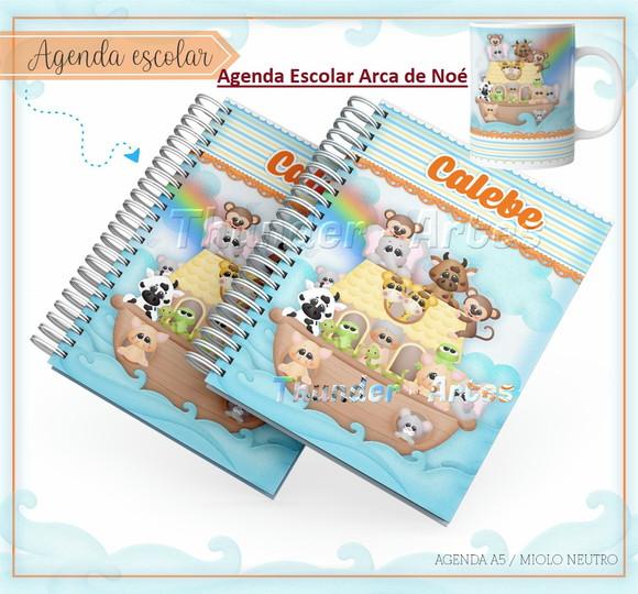 Arquivo Silhouette Etiquetas Agenda Escolar Arca de Noé