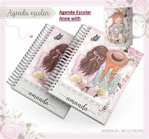 Arquivo Silhouette Etiqueta e Agenda Escolar Anne With