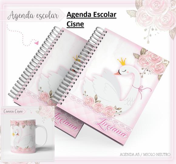 Arquivo Silhouette Etiquetas e Agenda Escolar Cisne