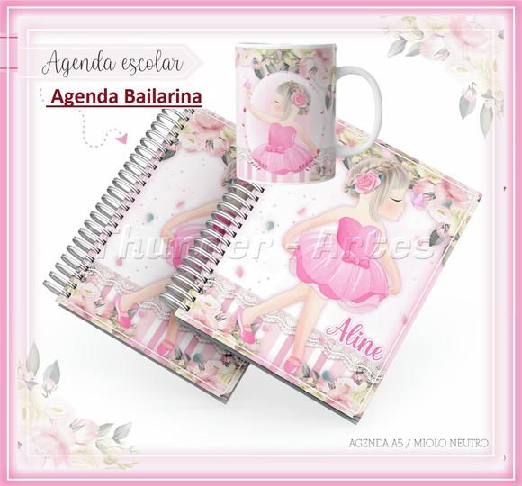 Arquivo Silhouette Etiquetas e Agenda Escolar Bailarina