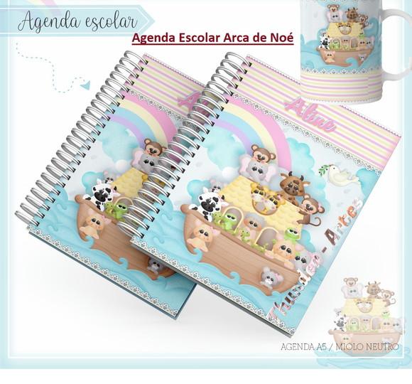 Arquivo Silhouette Agenda Escolar Menina Arca de Noé