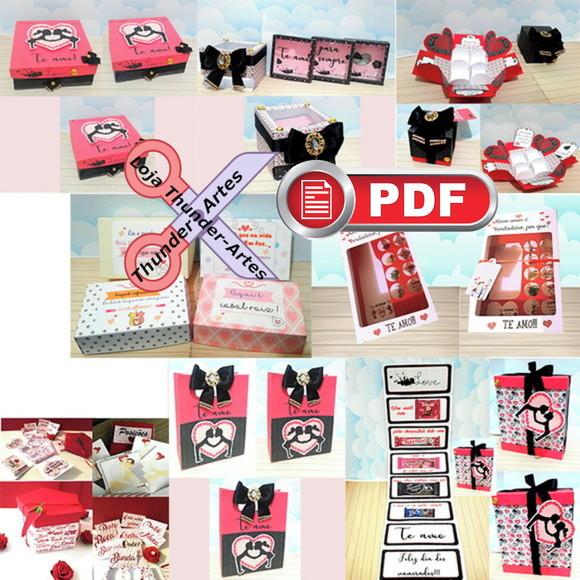 Arquivo PDF Kit Varias Caixas dia dos Namorados TESOURA