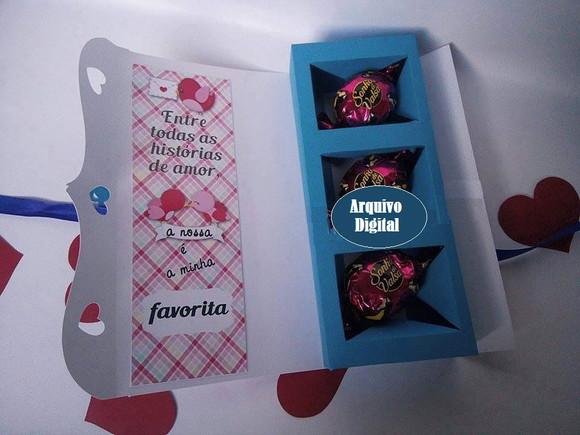 Arquivo Silhouette Caixa 3 bombons Dia dos Namorados