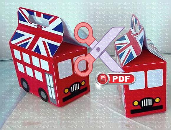 Arquivo (pdf) Silhouette Caixa Onibus Londres Corte Tesoura