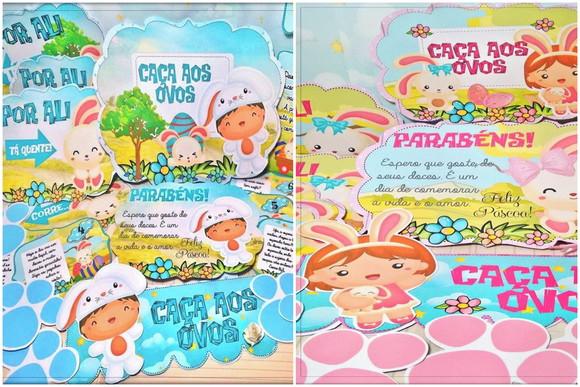Arquivo Silhouette Caça Ovos Pascoa Meninas e Meninos