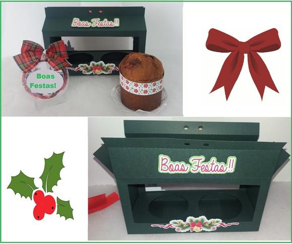 Arquivo Silhouette Caixa Mini Panetone Natal