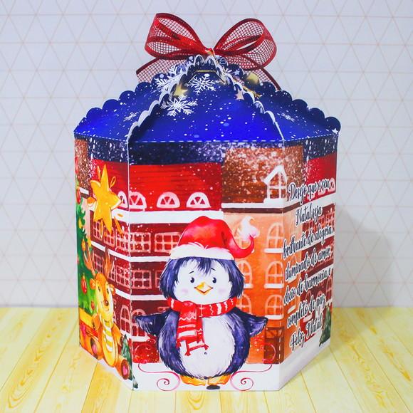Caixa Panetone (500g) Arquivo de corte Natal