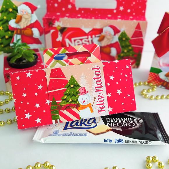 Caixa barra de Choclate 90g Natal Arquivo de cort