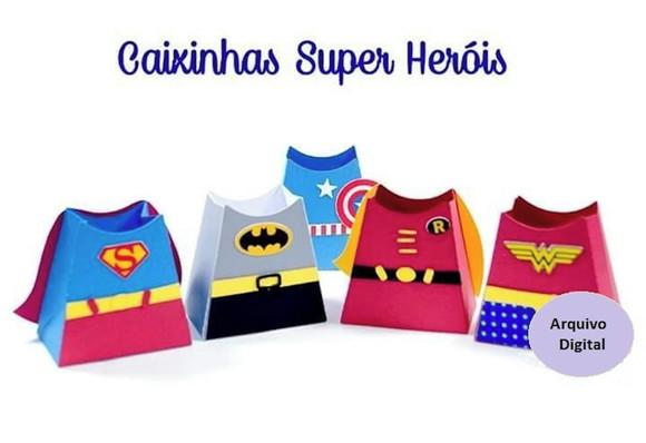 Arquivo de corte Silhouette Caixas Super Heróis
