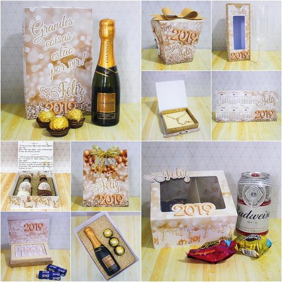 Arquivo Silhouette Kit de caixas Especial ANO NOVO Natal