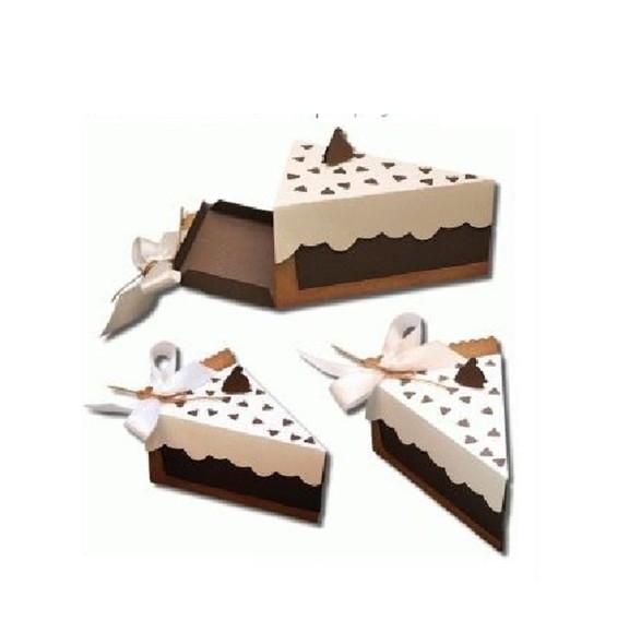 Arquivo Silhouette Caixa Fatia de Torta Chocolate Bolo