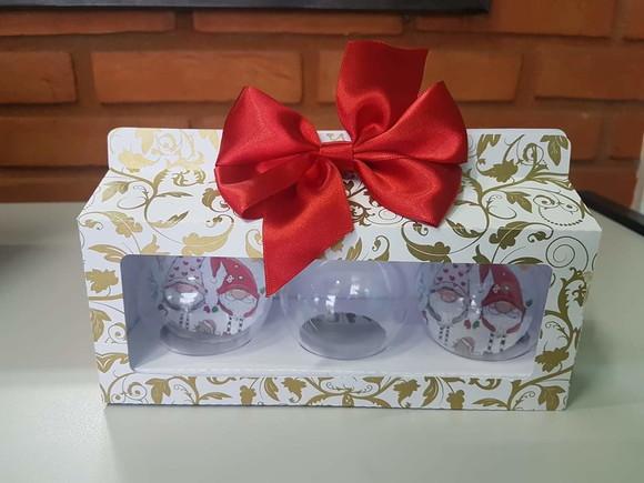 Arquivo Silhouette Caixa para 3 Esferas Acrílica de Natal