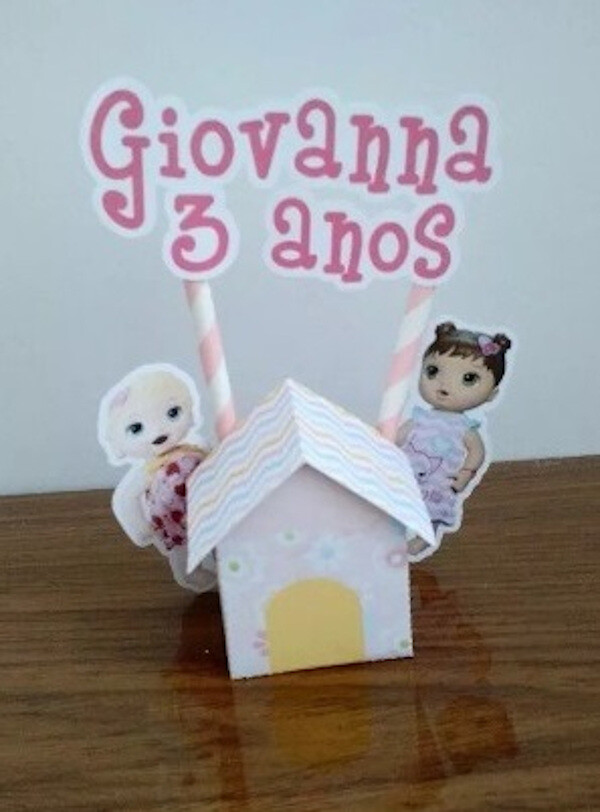 Arquivo de Corte 2 Casinhas Centro de Mesa Baby Alive