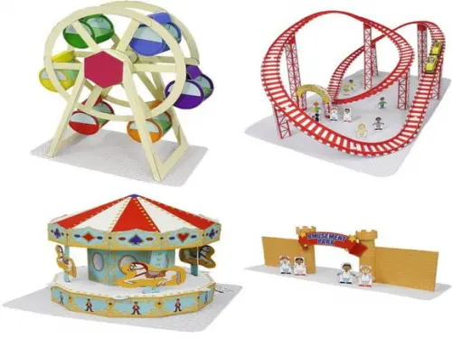 Arquivo pdf Papercraft Maquete Parque de Diversão