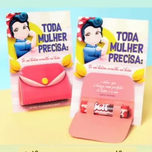 Lembrancinha Dia das Mulheres Arquivo Silhouette Porta Batom