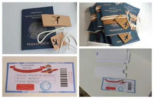 Arquivo Silhouette Convite Infantil Passaporte + Ingresso