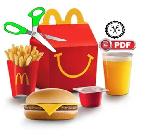 Caixa Mc Lanche Feliz + Batata Frita / Arquivo pdf - Tesoura