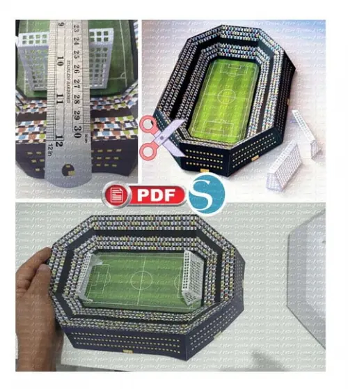 Maquete Estádio de Futebol Arquivo de Corte Studio - pdf Svg