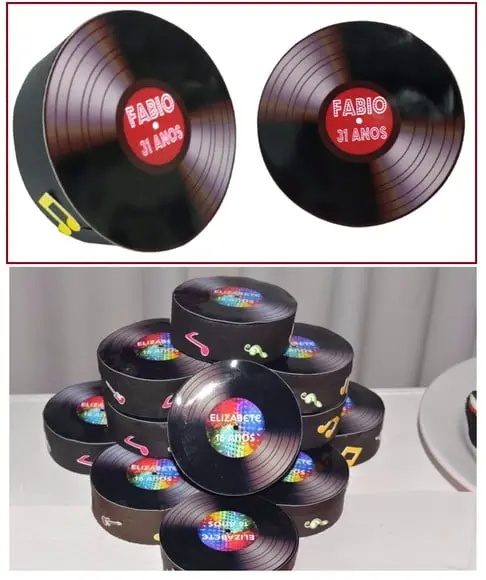 Arquivo Silhouette Caixinhas Disco Vitrola Anos 80