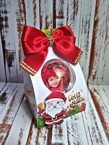 Molde para Corte Caixa Bolsinha Esfera Natal