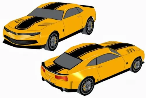 Carro Transformers Camaro Bumblebee Arquivo pdf Papercraft