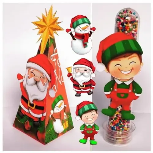 Arquivo de Corte Caixa Cone Milk Sushi Porta Bis Kit Natal