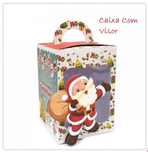 Arquivo Silhouette Caixa Visor com Alça Natal