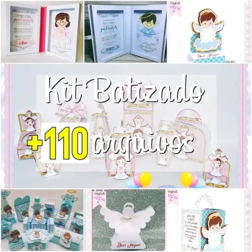 Kit +de 100 Moldes Caxas Batizado Arquivo Silhouett