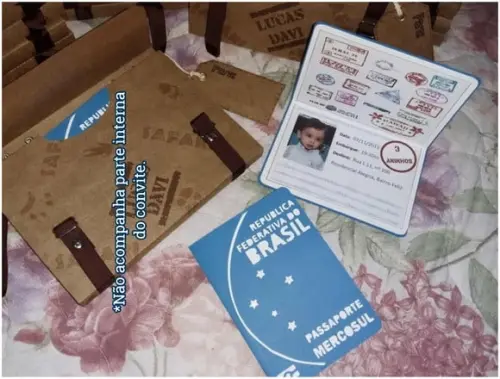 Arquivo Silhouette Convite Infantil Passaporte