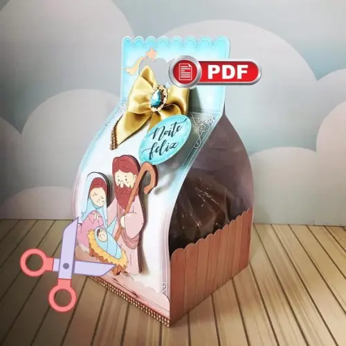 Arquivo pdf Sacolinha Panetone 500g Natal Tesoura