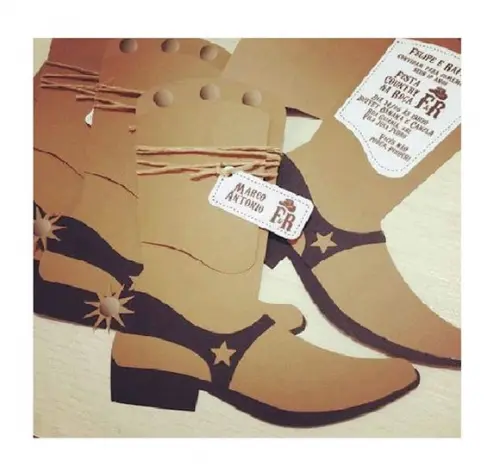 Arquivo de Corte Convite Bota Country Cowboy Faroeste