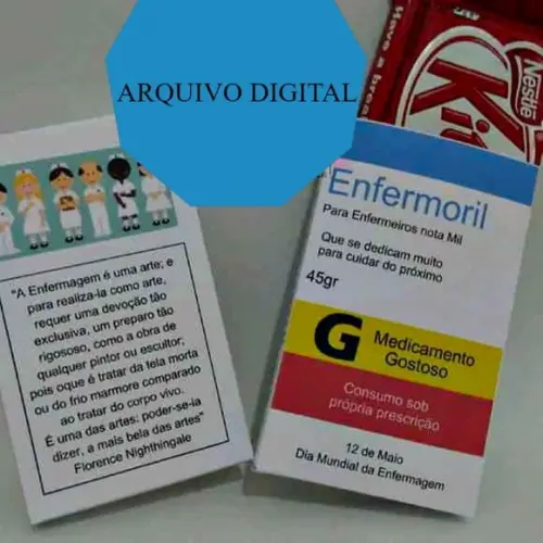 Caixa Kit Kat Dia do Enfermeiro - Arquivo Silhouette Studio