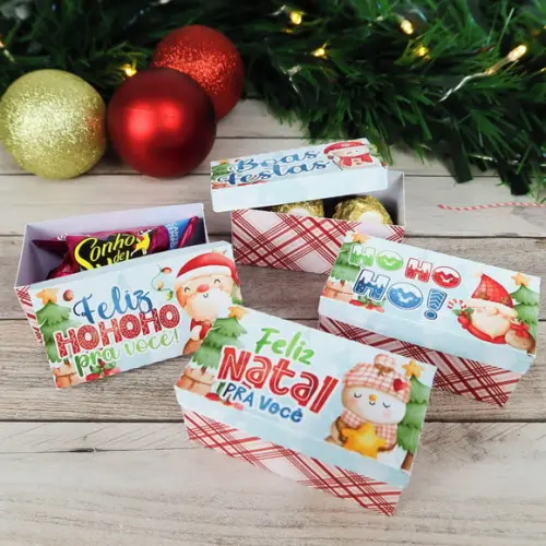 Caixinha para 2 Doces Natal - Arquivo de Corte Silhouette
